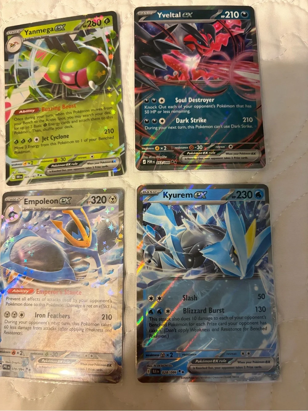 Pokemon TCG Holographic EX Trading Card Collection - Set Of Six Authentic Cards.